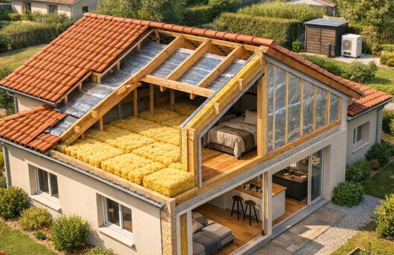 Isolation de maison a Marcheprime avant installation chauffage ou panneaux solaires