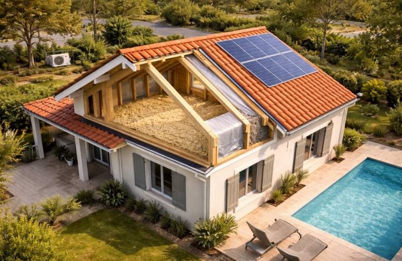 Isolation des combles perdus dans une maison a Marcheprime