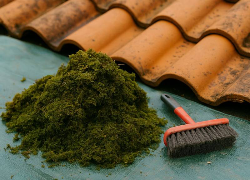 chantier de nettoyage de toiture